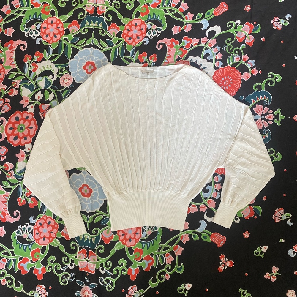 Lafayette 148 New York Cream Knit Top